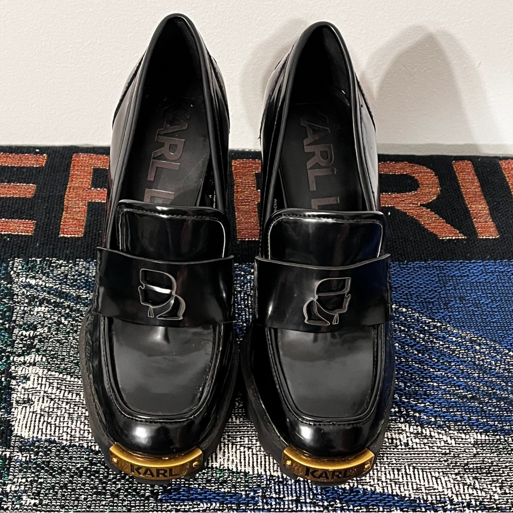 Karl Lagerfeld Virna Black Platform High Heel Shoes